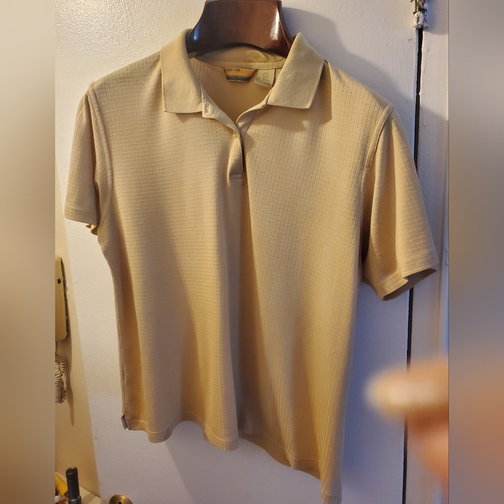 For The Hottest Days: Pale Yellow Silk Polo Shirt